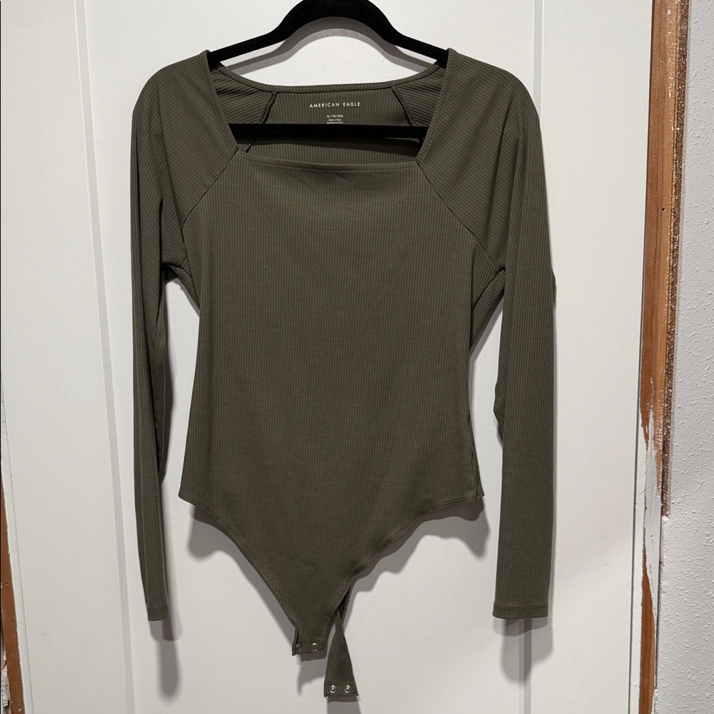 American Eagle Outfitters Khaki Bodysuit
